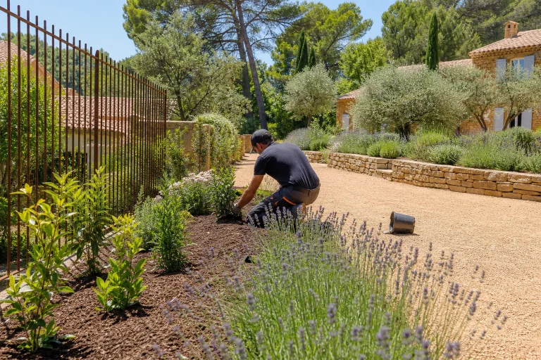 Haie plantée le long d'une clôture en Provence-Alpes-Côte d'Azur